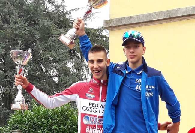 Myles Porcelli Pedale Ossolano Idroweld con il vincitore MIlo Marcolli