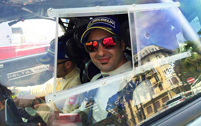 Andrea Nucita al via del Campionato Italiano Rally 2017 al volante di una Skoda