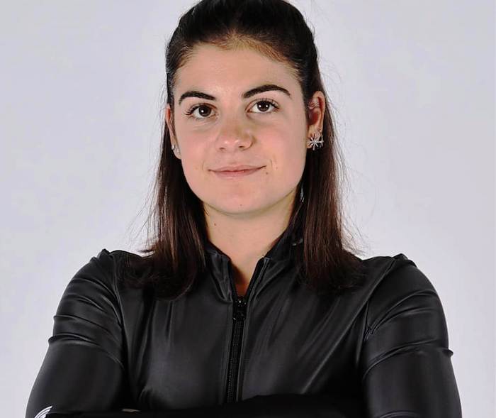 Alessia Crippa in allenamento a Cortina sulla pista olimpica