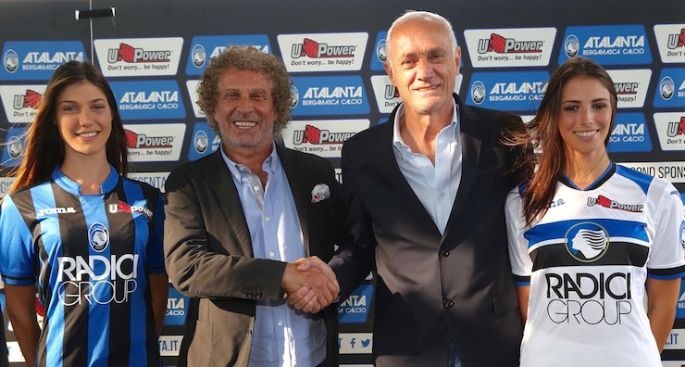 La U-Power di Franco Uzzeni sponsor sulle maglie dell'Atalanta 